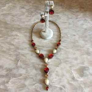 NWT Ruby & Pearls Fashion Jewelry Set